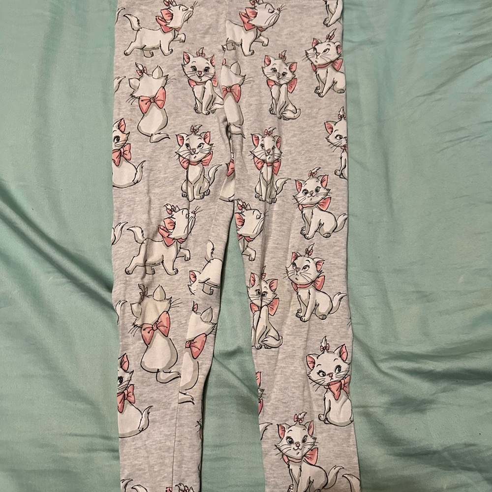 Disney Gray and Pink Cat Print Leggings